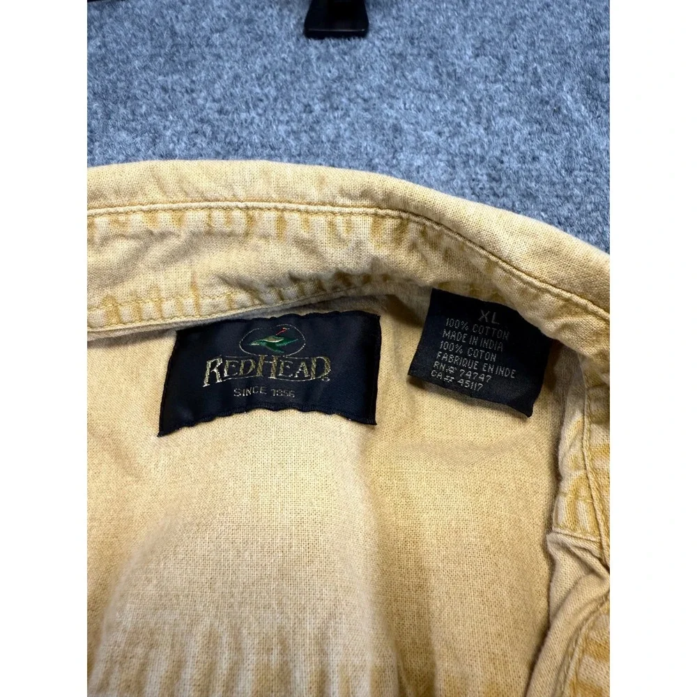 RedHead Short Sleeve Button Up Shirt Size XL Gold Yellow Workwear EUC
